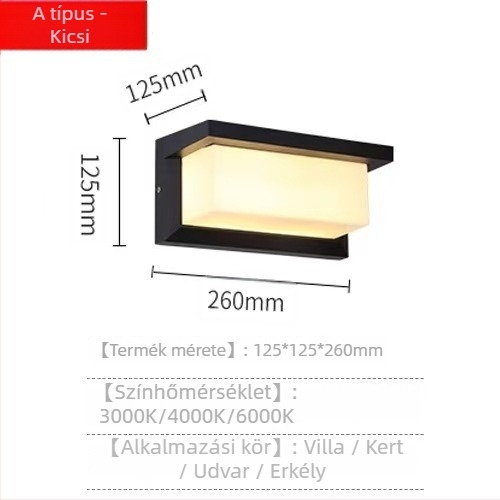 LED kültéri fali lámpa - modern minimál stílus, IP54 vízálló, alumínium ház, 6–10W, 120° fénycsóva