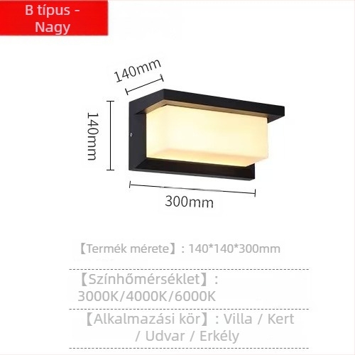 LED kültéri fali lámpa - modern minimál stílus, IP54 vízálló, alumínium ház, 6–10W, 120° fénycsóva