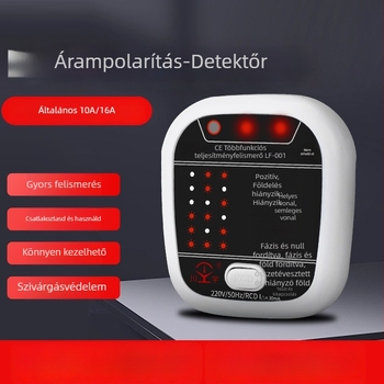 Fázisdetektor és konnektor-tesztelő Kawashu LF-001 (Fázisdetektálás; Konnektor-tesztelés; Polaritás; Szivárgás; Földelés)