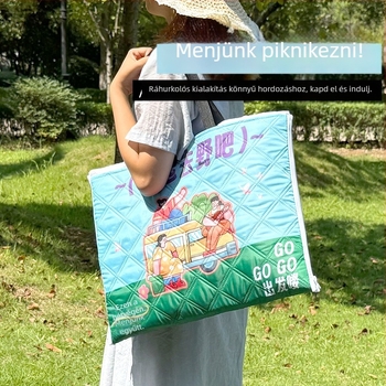 Piknik matrac anti-slip nedvességálló réteggel, Oxford anyagú felülettel és sprayált pamut béléssel, súly 1000 g, összecsukható és hordozható kempingre és piknikre, 1–2, 2–4 vagy 4–6 személy részére