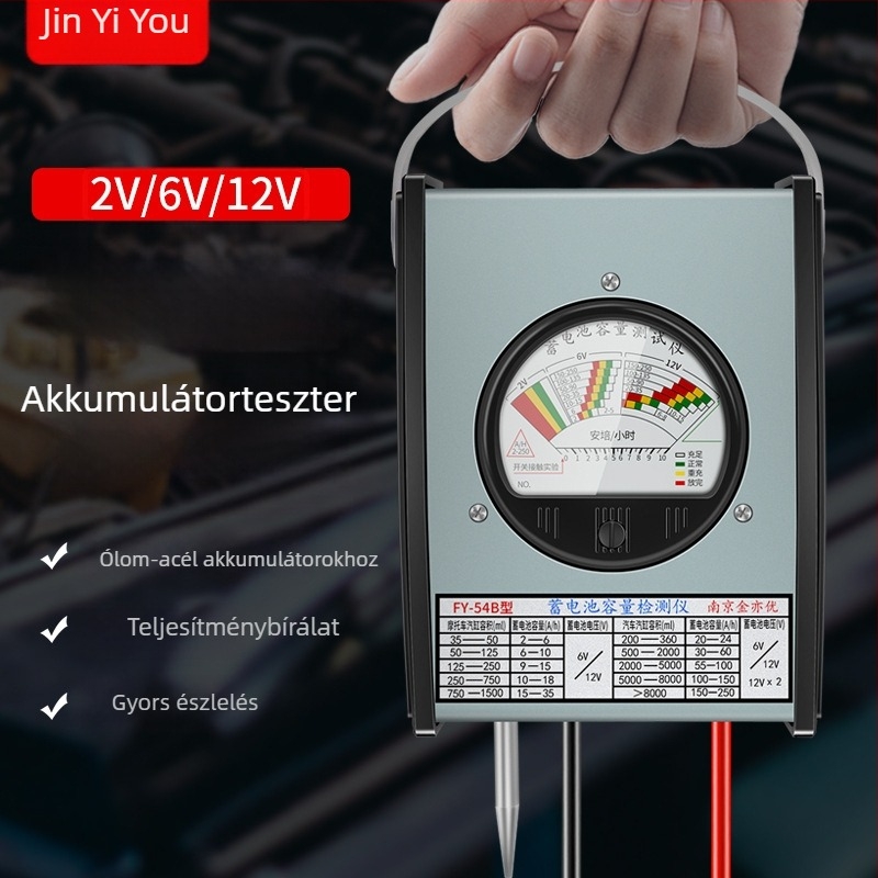 Analóg autóakku-tesztelő, akkumulátor kapacitás detektora elektromos járművekhez, mérőműszer FY54B