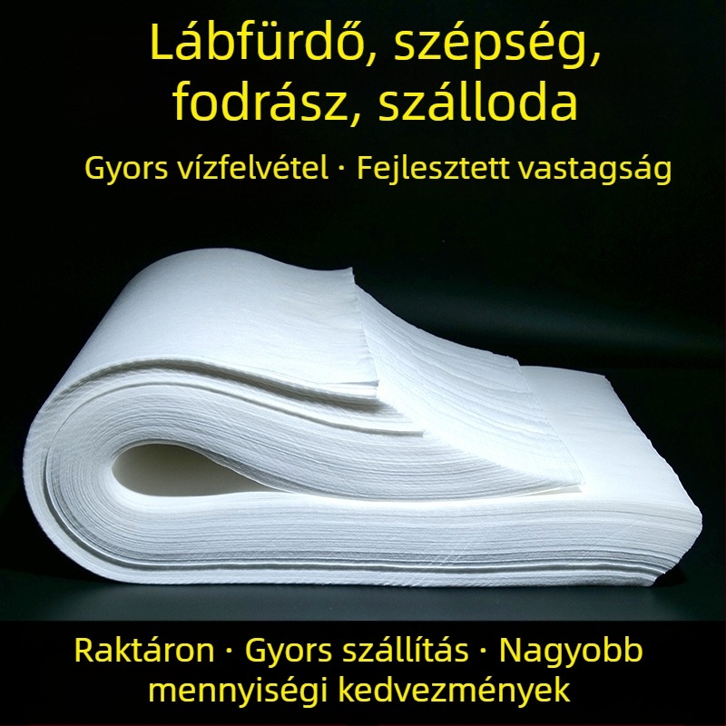 Egyszer használatos lábápoló törölköző – nem szövött anyag, 57×27 cm, közepes vastagság, kiváló nedvszívó
