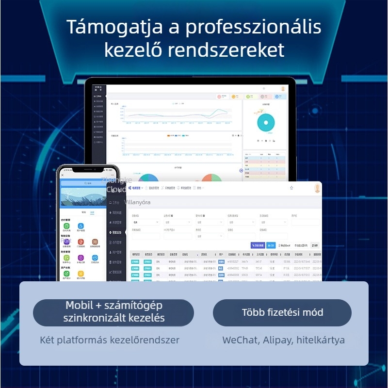 4P egyfázisú sínre szerelt intelligens mérő bérleményekhez RS485-szal, többfunkciós energiamérő