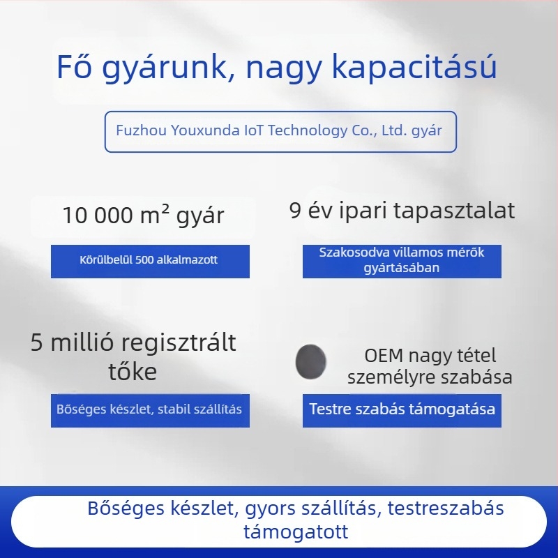 4P egyfázisú sínre szerelt intelligens mérő bérleményekhez RS485-szal, többfunkciós energiamérő