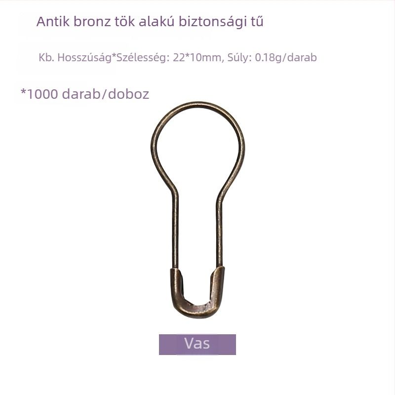 Tök alakú fém biztonsági tű, otthoni használatra és varráshoz, ruhacímkékhez