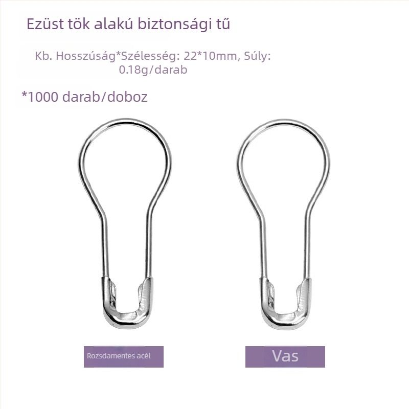 Tök alakú fém biztonsági tű, otthoni használatra és varráshoz, ruhacímkékhez