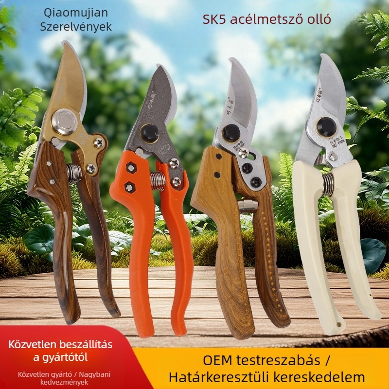 Kertészeti metszoolló vastag ágakhoz, virágmetszéshez és gyümölcsfákhoz