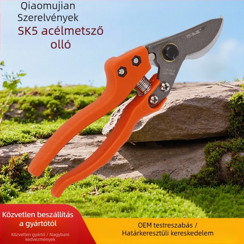 Kertészeti metszoolló vastag ágakhoz, virágmetszéshez és gyümölcsfákhoz