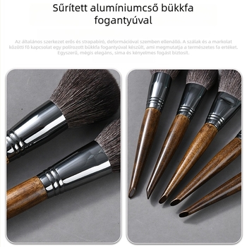 Állati szőrű sminkecset készlet, 30 darab, fa nyél
