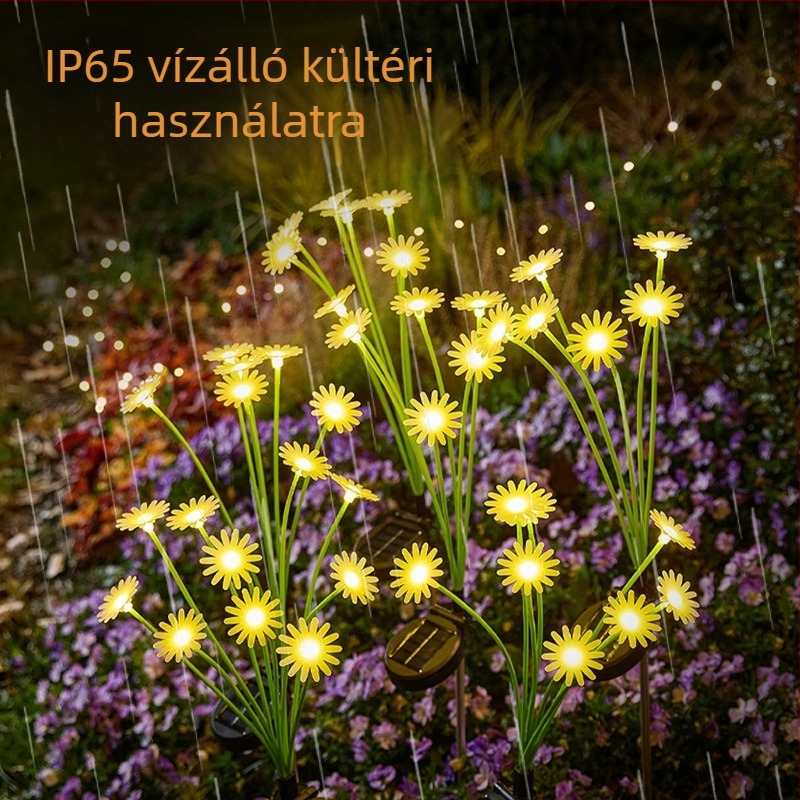 Daisy ground lamp – napelemes kültéri kertvilágítás, növény alakú, rozsdamentes acél, IP65, 3W, 6–12 óra működés