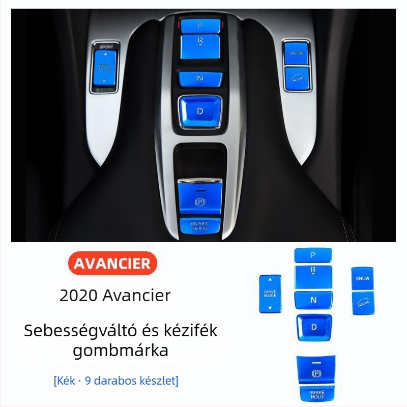 A Honda UR-V belső részéhez szánt alumínium ötvözet dekoratív matrica a váltókar és a kézifék környezetéhez (2017–2020), testreszabható feldolgozással.