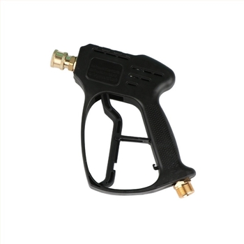 Magasnyomású autómosó pisztolyfej – műanyag test; réz csatlakozó; ötvözetes fúvóka; ujjal fogható markolat; permetezési típus: ventilátoros / vízcsóva