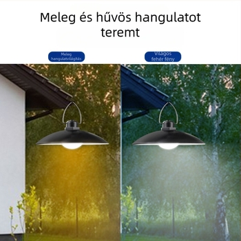 Napelemes LED csillár kerthez és udvarra, kültéri vízálló lámpa fényérzékelő kapcsolóval