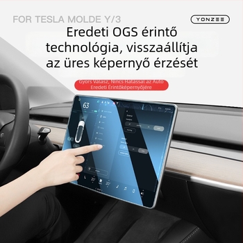 Tesla Model 3 központi kijelző edzett üveg képernyővédő, HD belső kijelző, statikus ragasztásos telepítés, YZ