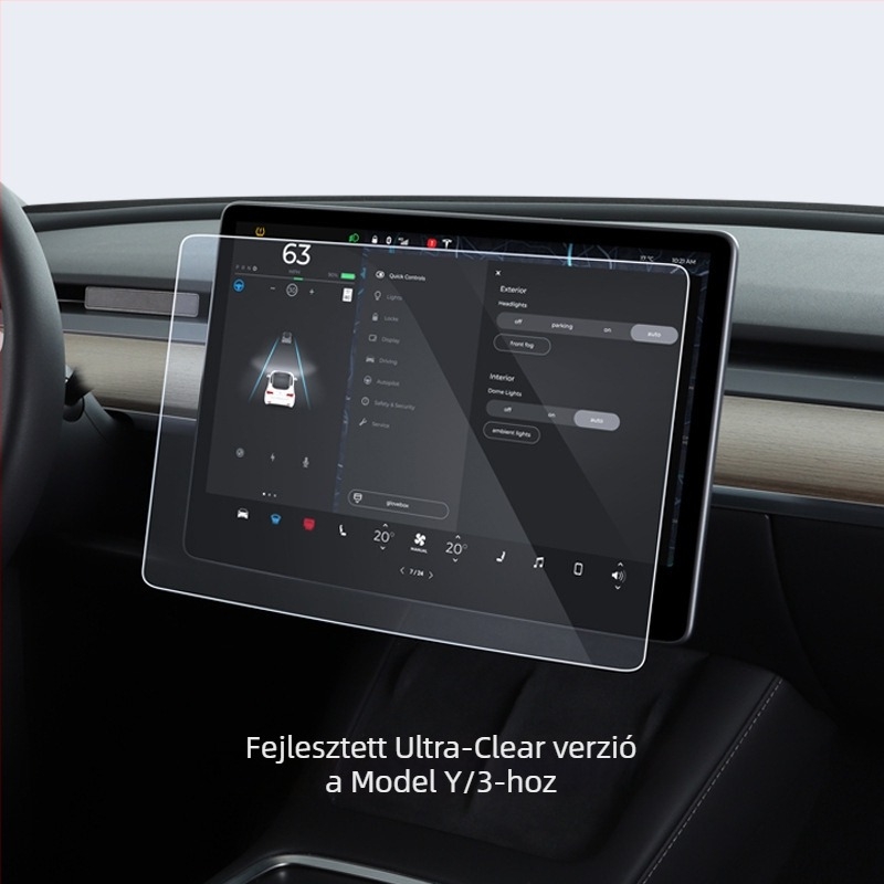 Tesla Model 3 központi kijelző edzett üveg képernyővédő, HD belső kijelző, statikus ragasztásos telepítés, YZ