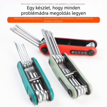 Összecsukható hatszögletű imbuszkulcs készlet belső hatszögfejekkel, króm-vanádium acélból