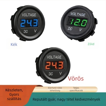 12-24V DC akkumulátor feszültségmérő LED kijelzővel autók és lakókocsi használatra