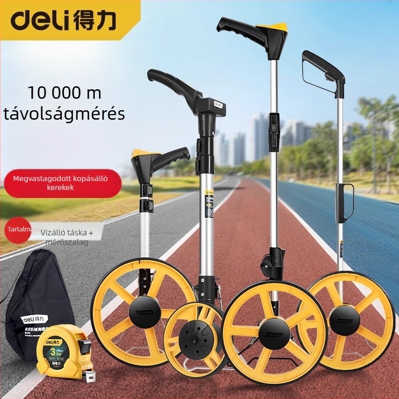 Deli DL330062 Kézi Toló Mechanikus Távolságmérő Kerék – Lézeres Távolságmérő Eszköz Mérnöki Felméréshez (Deli Roller Sorozat)