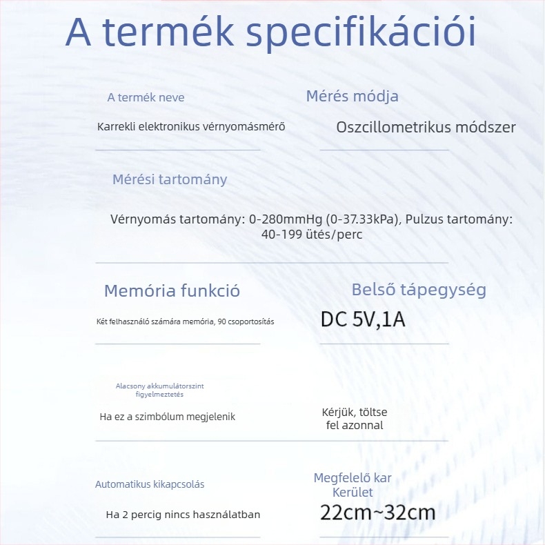 Elektronikus vérnyomásmérő, automata karos mandzsettával, otthoni használatra, újratölthető lítium akkumulátor, Hainuo márka