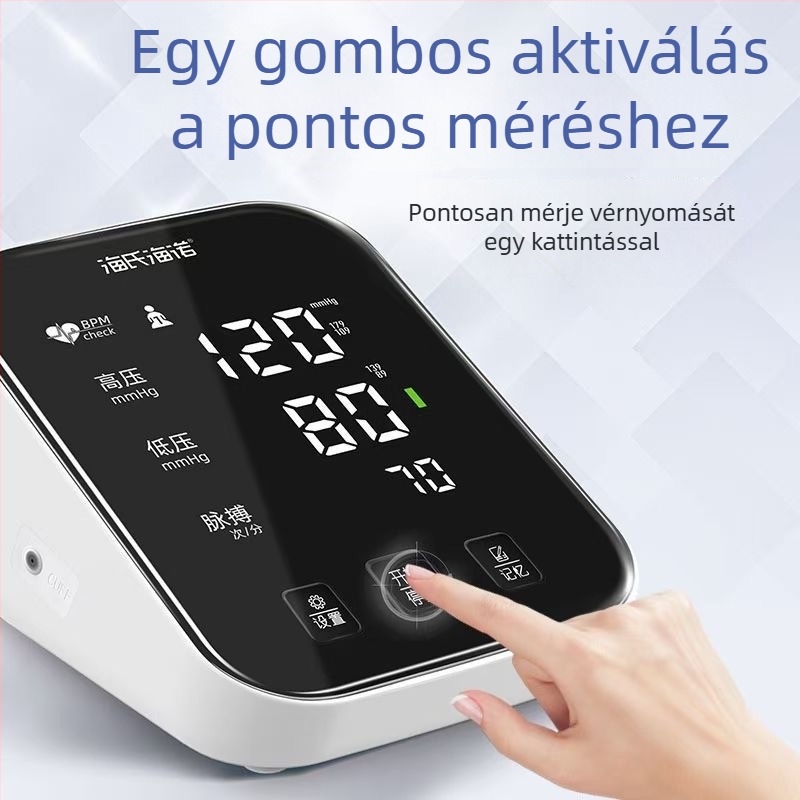 Elektronikus vérnyomásmérő, automata karos mandzsettával, otthoni használatra, újratölthető lítium akkumulátor, Hainuo márka