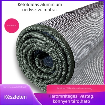 Kétoldalas alufóliás nedvességálló kempingmatrac – kültéri használatra, EVA izoláló párna, négyszögletes forma, 4–8 személy számára