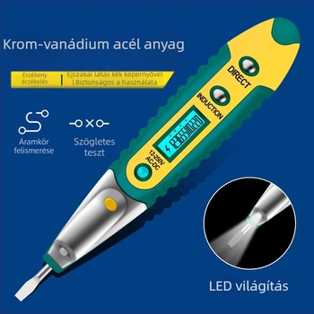 Feszültségmérő toll LED kijelzővel, magas pontosságú fázis- és neutrális vezeték észlelése, multifunkcionális otthoni használatra