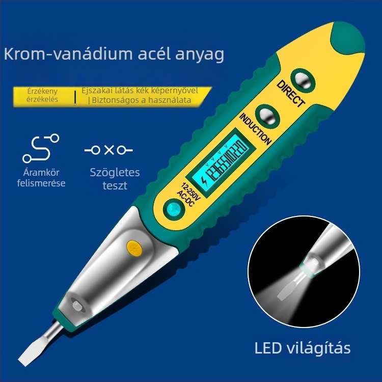 Feszültségmérő toll LED kijelzővel, magas pontosságú fázis- és neutrális vezeték észlelése, multifunkcionális otthoni használatra
