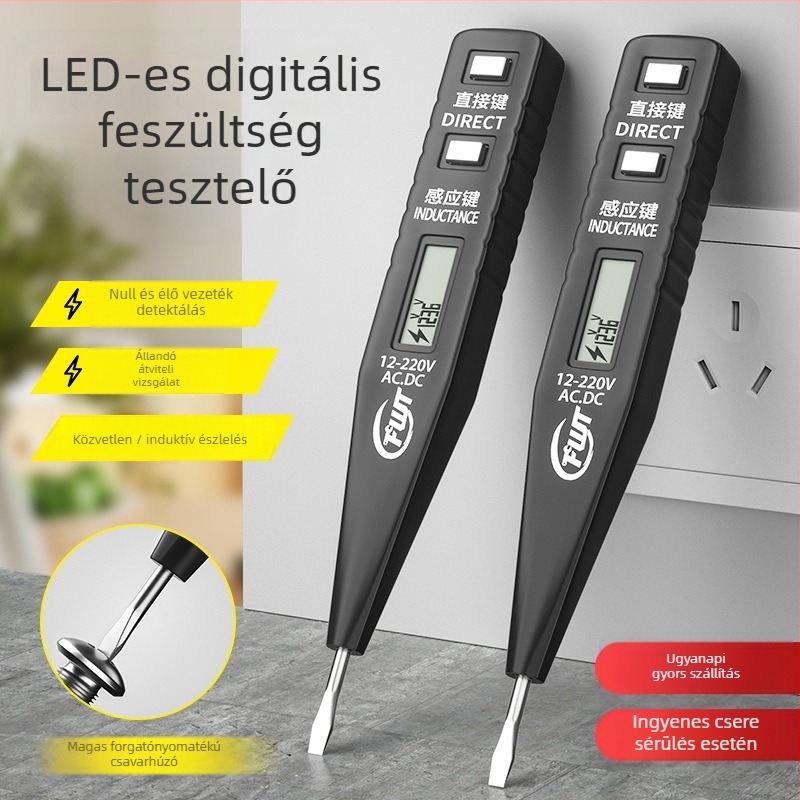Fengwick Multifunkcionális feszültségmérő toll intelligens indukcióval és megszakítás detektálással villanyszerelők számára