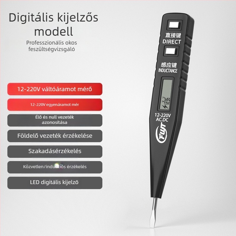 Fengwick Multifunkcionális feszültségmérő toll intelligens indukcióval és megszakítás detektálással villanyszerelők számára