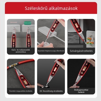 Delixi Electric professzionális teszt toll elektromérnököknek intelligens érzékeléssel, digitális kijelzővel, többfunkciós vezeték-szakadás-tesztelő