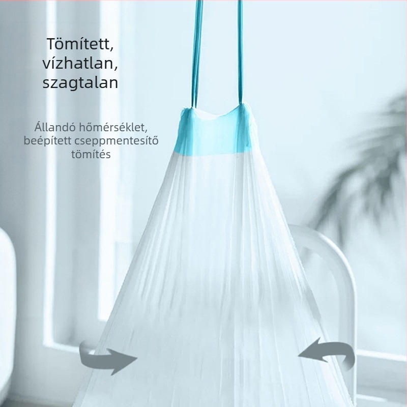 Balance Chaohui húzózsinóros szemeteszsák automatikus zárással – PE anyag, nem biológiailag lebomló, egyszer használatos