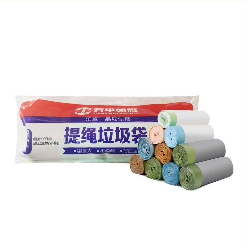 Vastagított húzózsinóros szemetes zacskók automata zárással, PE anyagból, nem lebomló