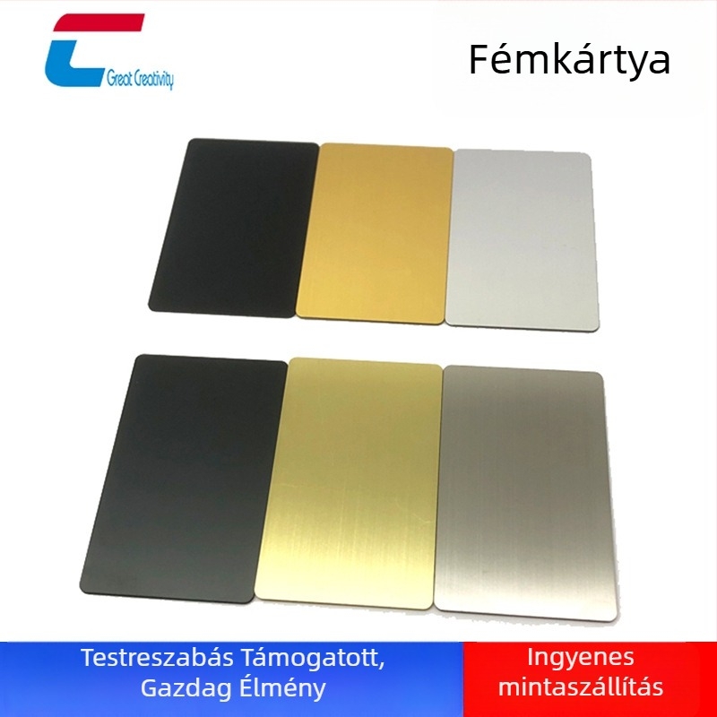 NFC-vel felszerelt fém névjegykártya, rozsdamentes acélból, modell cxjJS, testreszabható feldolgozás, működési hőmérséklet-tartomány -20–75 °C