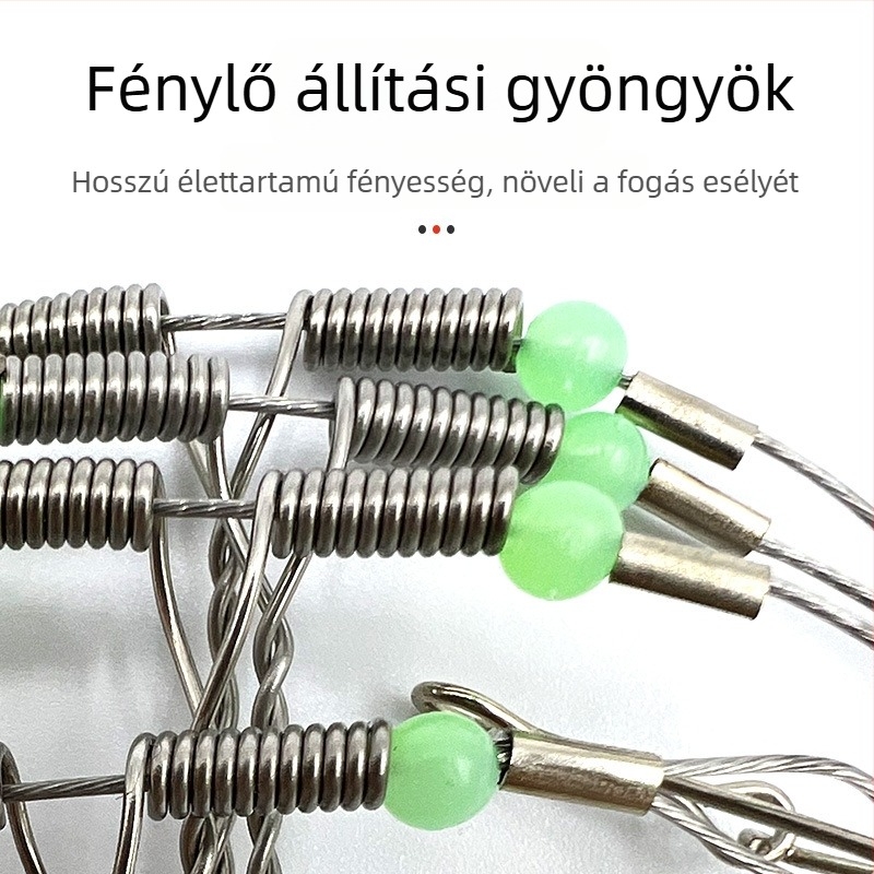 Acélhuzalos horgászkészlet: anti-tekeredés, tengeri horgászállvány és csali-kiegészítők (Márka: Leisure Guest)