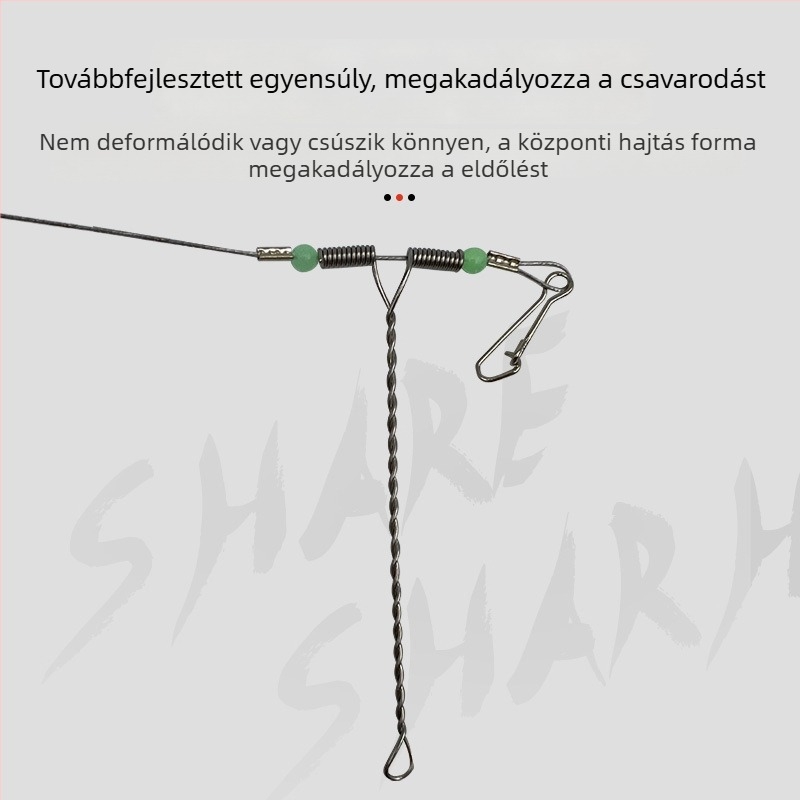 Acélhuzalos horgászkészlet: anti-tekeredés, tengeri horgászállvány és csali-kiegészítők (Márka: Leisure Guest)