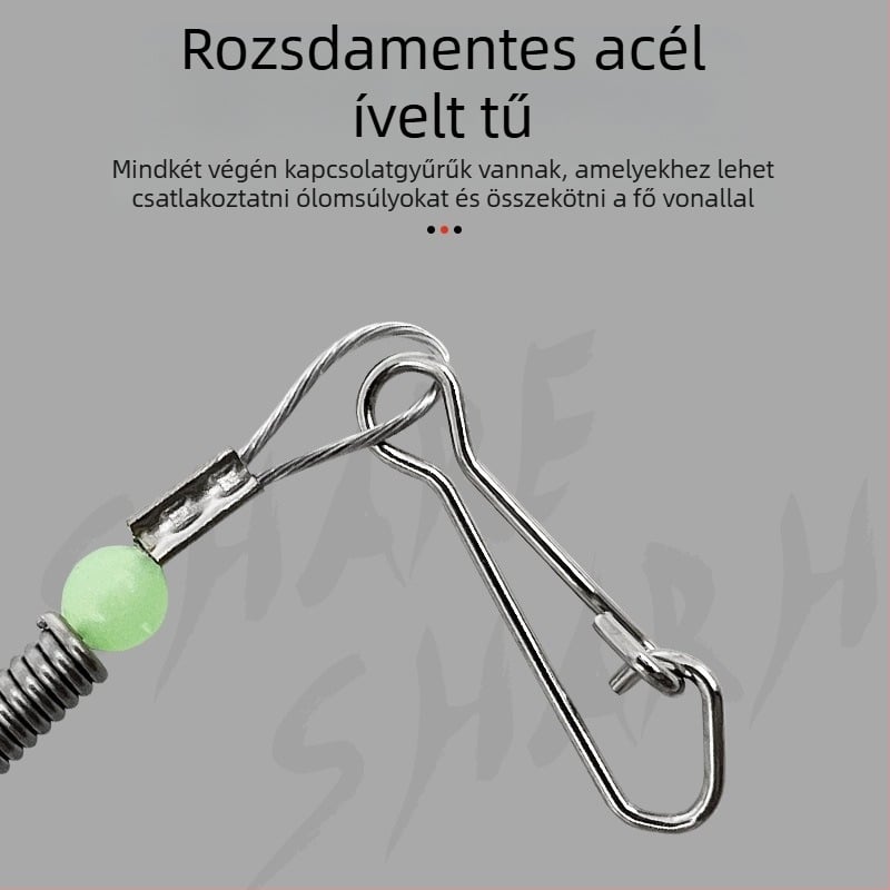 Acélhuzalos horgászkészlet: anti-tekeredés, tengeri horgászállvány és csali-kiegészítők (Márka: Leisure Guest)