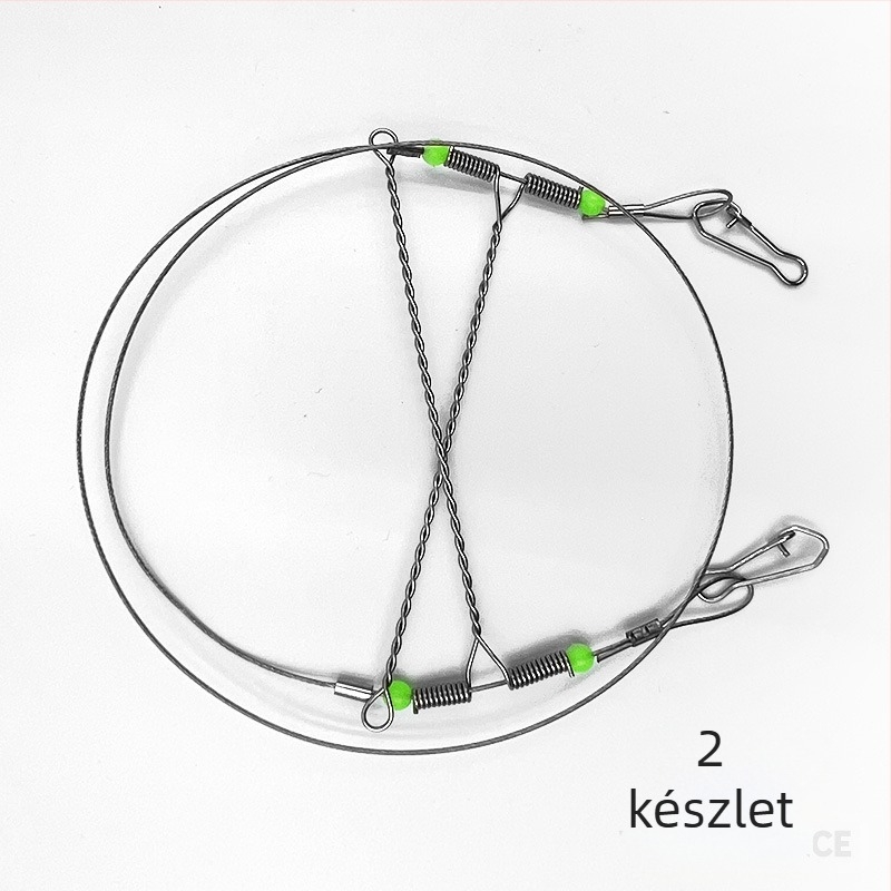 Acélhuzalos horgászkészlet: anti-tekeredés, tengeri horgászállvány és csali-kiegészítők (Márka: Leisure Guest)