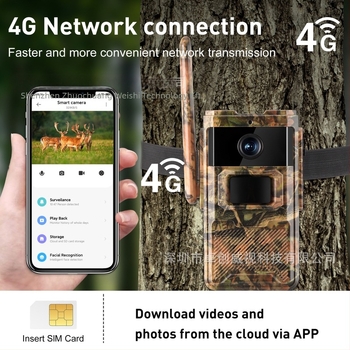 Vízálló vadkamera 4G éjjellátóval, vezeték nélküli napelemes energiaellátás, 4 mm objektív, 15 m IR távolság, -25°C-tól 60°C-ig működik