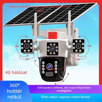 Napelemes kamera 360°-os lefedettséggel, okostelefonról távoli irányítással, offline működés, kültéri éjszakai látás, 1080p/5MP/3MP felbontás