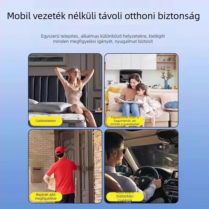 Vezeték nélküli 1080p kamera 2,8 mm objektívvel, mozgásérzékelés, 5V tápegység, beltéri/kültéri használat