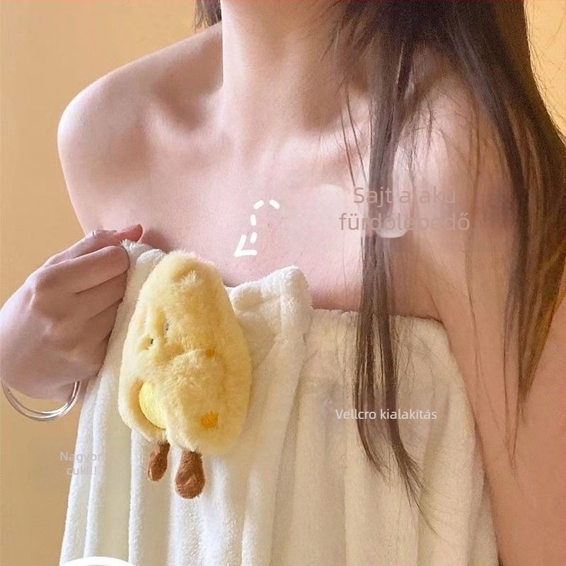 Női nyári fürdőköntös — nedvszívó, gyorsan száradó korall plüss anyagú törölköző, háromrészes készlet