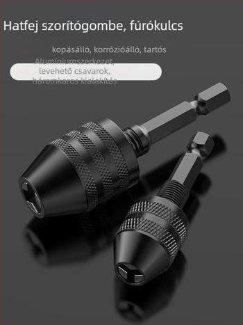 Hatszögletű markolat, háromfejű tokmány, gyors tokmány-extensions fúrófej átalakításhoz, 36V, rozsdamentes acél