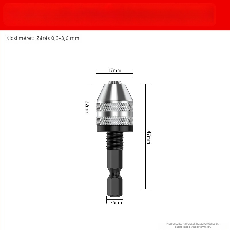 Hatszögletű markolat, háromfejű tokmány, gyors tokmány-extensions fúrófej átalakításhoz, 36V, rozsdamentes acél