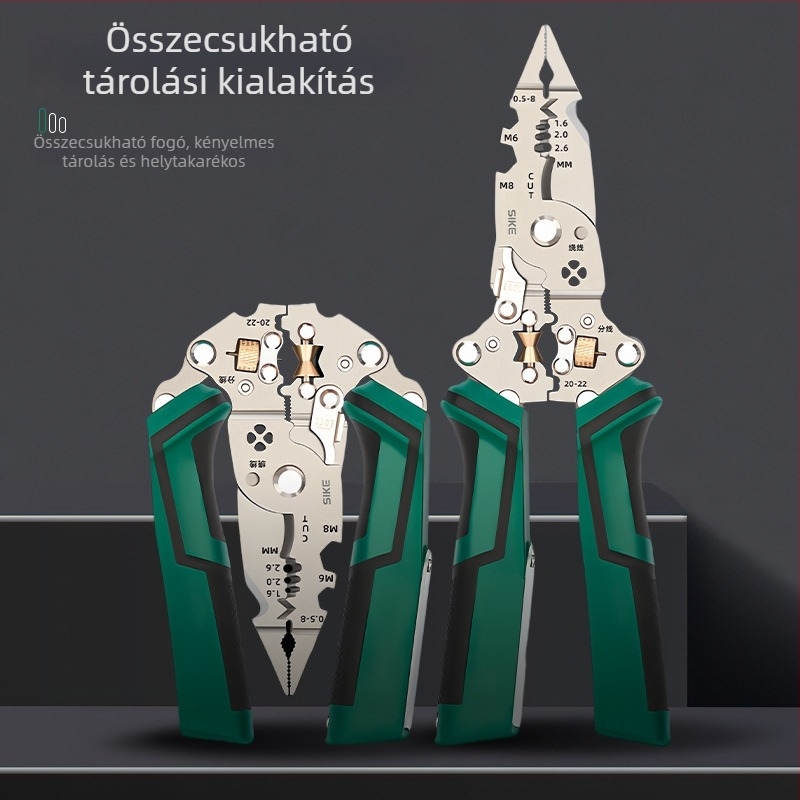 Kábelcsupaszító, többfunkciós szerszám villanyszerelőknek, háromszög alakú, Sco márka, tömeg 0,35, specifikációk: három