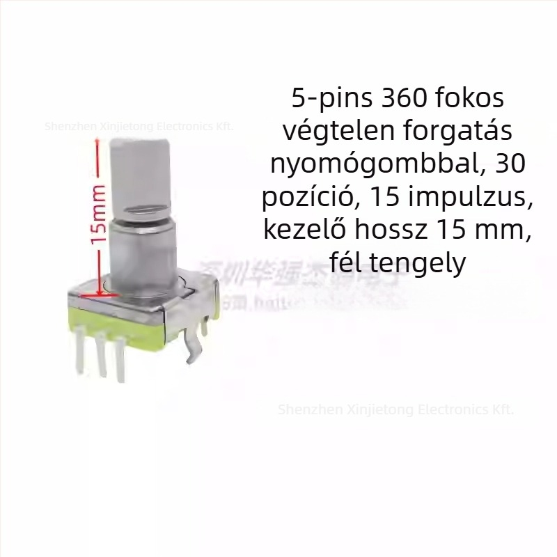 Ljv navigációs hangerő-potenciométer gomb autó DVD/rádióhoz — 360°-os forgás nyomással