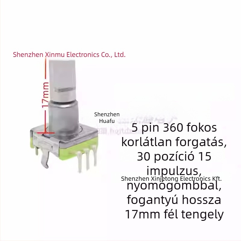 Ljv navigációs hangerő-potenciométer gomb autó DVD/rádióhoz — 360°-os forgás nyomással