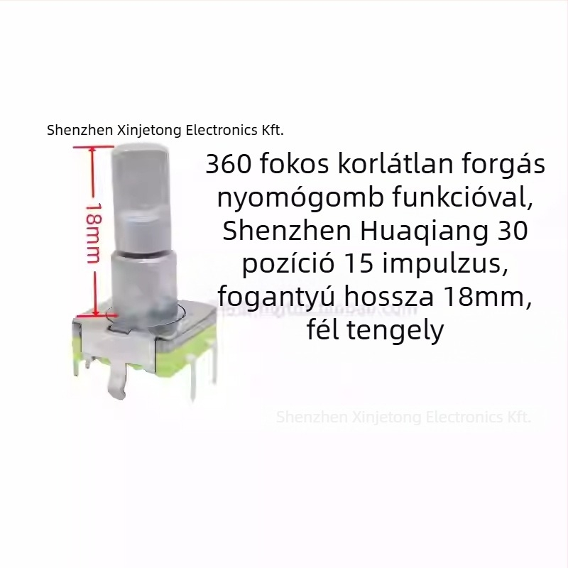 Ljv navigációs hangerő-potenciométer gomb autó DVD/rádióhoz — 360°-os forgás nyomással