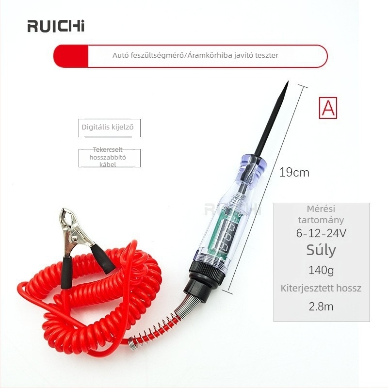 Ruichi autóáramkör vizsgáló toll, 3-70V tartomány, modell Al661185100703