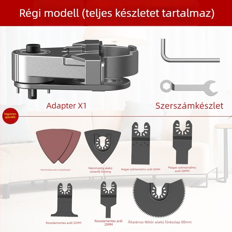 Youquan 36V sarokcsiszoló átalakítófej faipari felhasználásra – többfunkciós adapter vágáshoz, hornyításához, élkiegyenlítéshez és csiszoláshoz (Modell 1001137822)