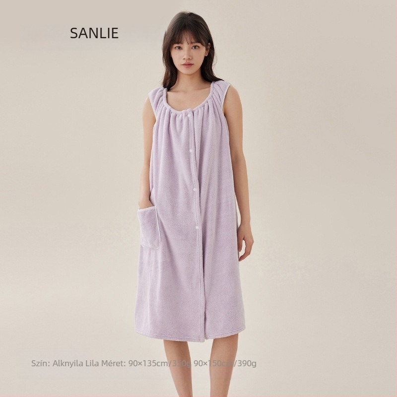 Viselhető fürdőlepedő konvertálható dizájnnal, velúr anyag, 370 g, poliészter/poliamid kompozit rost